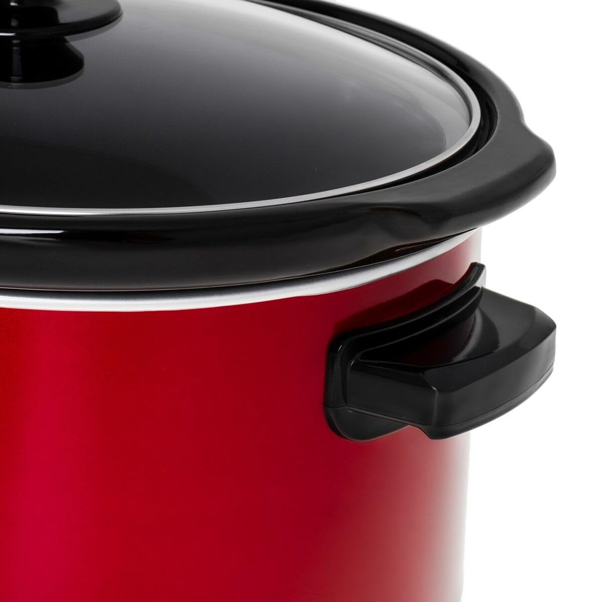 Adler - Slow Cooker - Schongarer - Entnehmbarer Keramiktopf - 5,8 L - Hitzebeständige Tragegriffe - Glasdeckel - 3 Kochstufen - Spülmaschinenfest - Edelstahlgehäuse