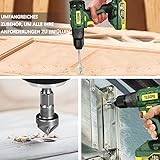 Akkuschrauber 18V, TECCPO 45Nm Bohrschrauber, 2x 2000mAh Akkus & 105 pcs Zubehöre Set, Schnellladegerät, 21+3 Drehmomentstufen, 2 Gänge, Tragbare Werkzeugkoffer – BHD700B - 6