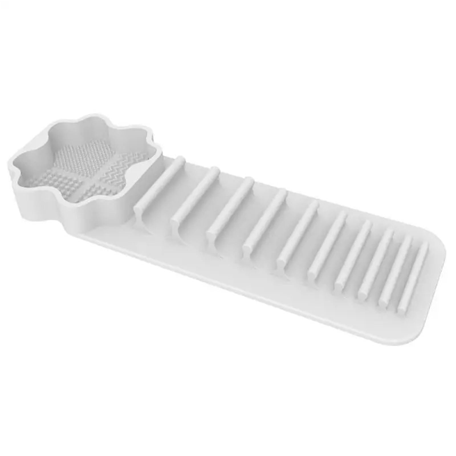 WLIHDB 2Pcs Makeup Brush Drying Rack Wall Mounted Suction Cup Silicone Cleaner Tool Cleaning for Makeup Brushes(White)