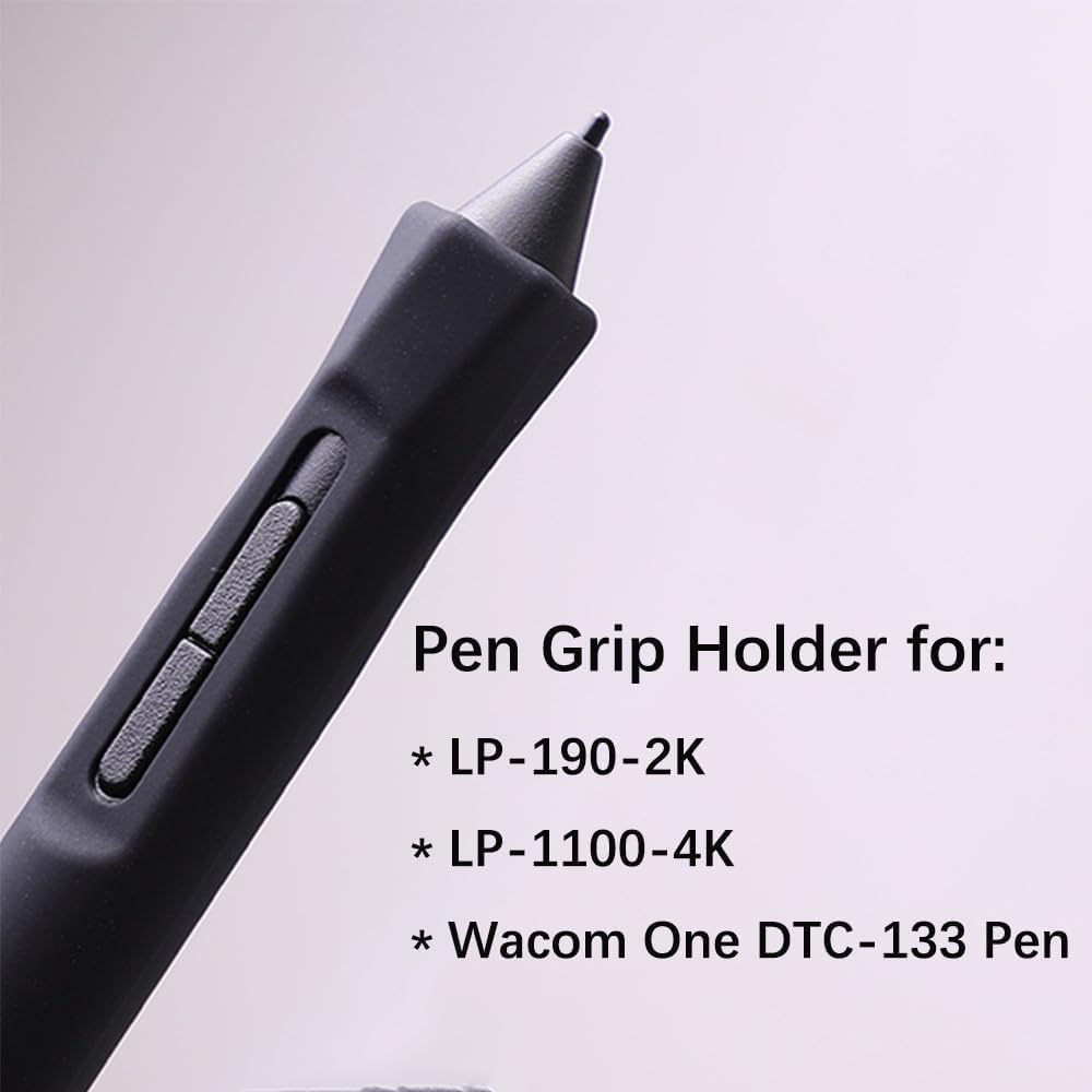 Silicone Pen Holder Grip Suitable for Wacom Pen LP-190-2K LP-1100-4K for Wacom One DTC-133 Pen Stylus (Black, s)