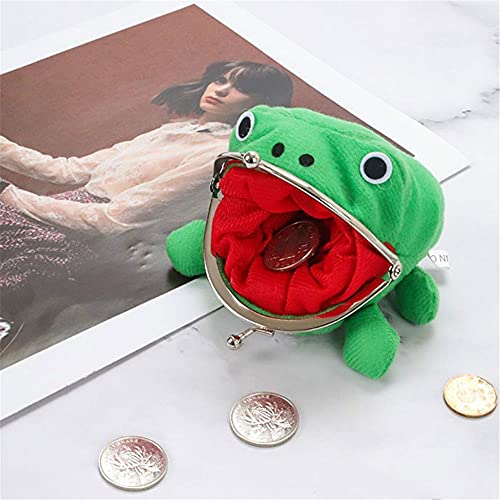 2Pcs Frog Coin Purse,Cute Animal Cosplay Props Frog Wallet,Anime Cartoon Manga Flannel Coin Holder4