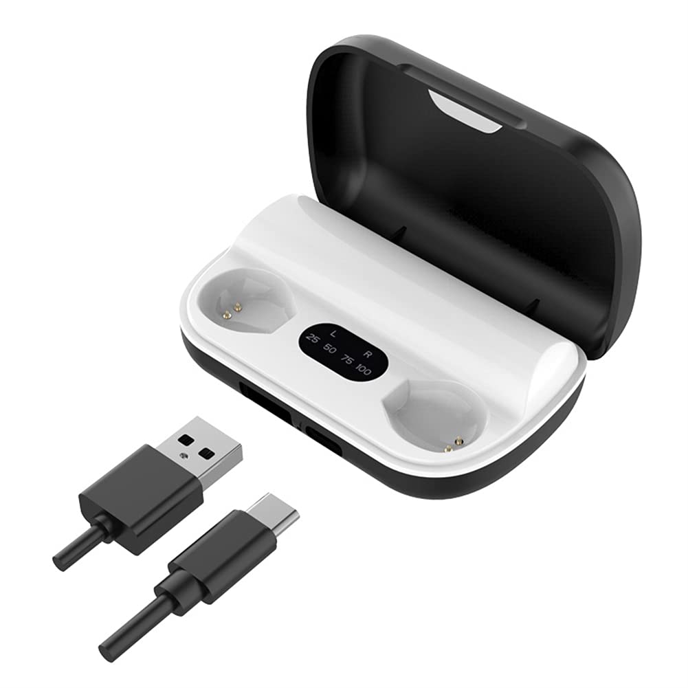 Vero Auricolari Wireless, Cuffie Bluetooth in Auricolari in Esecuzione Dell'orecchio con Rumore Che Annulla Il Microfono, per Lavoro, Ufficio Domestico,Beige