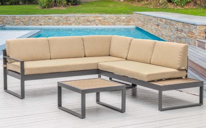 Salon de Jardin en Aluminium et polywood - Gipsy Gris