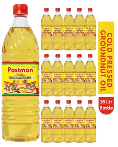 Image of Postman Cold Pressed Groundnut Oil 15L + 1L Extra | 16 Bottles, 910G Each