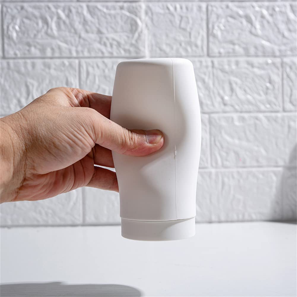 Elvaesther Refillable Dish Washing Liquid Dispenser, Soap Dispenser, Silicone Divided Bottle Squeeze Washing Up Liquid and Hand Soap for Kitchen Bathroom White