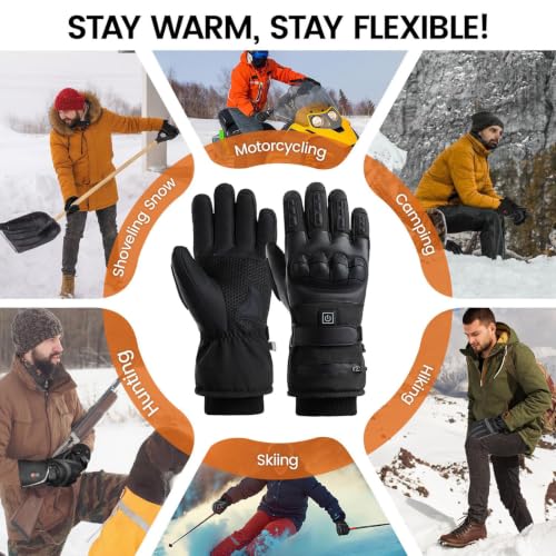 Mens Heated Gloves Windproof Thermal Heating Gloves for Winter Outdoor - image 6
