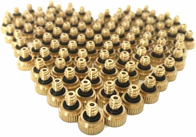 Outdoor Mist Tee Nozzle Water Misting Mister Nozzle Misting Nozzles Kit with Thread 10/24 UNC Tees 10Pcs and 0.4mm(E)