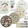 Dazhqp Embroidery Kit for Adult Beginners, 4-Pack Embroidery Starter Kit Including 38 Stitches Learning Step-by-Step Guide and Video, Pre-Patterns, Threads, Needles and Hoop, Craft Kits for Adults