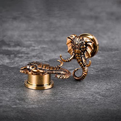 Punkyouth PYS8535J-8 1 Pair Retro Ear Gauges Screw Fit Plug Flesh Tunnels Elephant Stretcher Earrings Hanger Expander Piercing Jewelry 8Mm-16Mm thumb #1