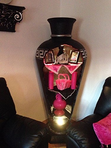 Vitrine Amphore Vase Vasen mit Licht Regal Glasregal Bodenvase 175cm hoch...