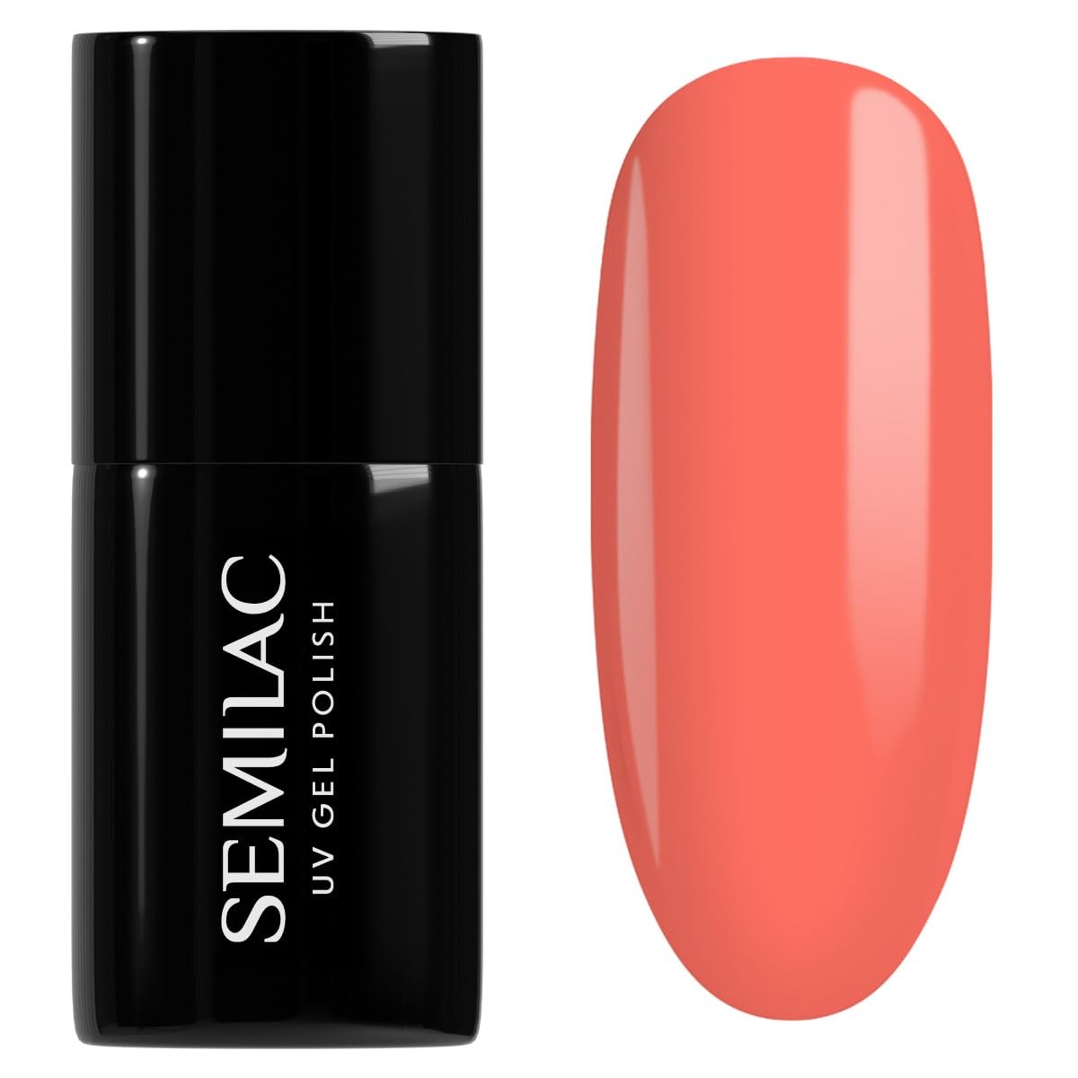 SEMILAC Gel Nail Polish 518 Neon Orange - Full Coverage Gel Polish - Soak Off Easy To Use LED/UV Nail Lamp - Long Lasting Manicure and Pedicure up to 3 weeks