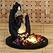 eCraftIndia Black Golden Resin Palm Buddha Statue Potpourri Tea Light Holder| Lord Buddha Statue for Living Room| Gautam Buddha Idol for Home Decor| Showpiece for Diwali Buddha Purnima Housewarming