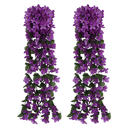 Aoleytech 2 piezas de vides de imitación de flores violetas Cover