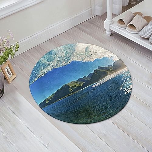 Tapis de chambre esthétique vert océan 61cm doux et lavable