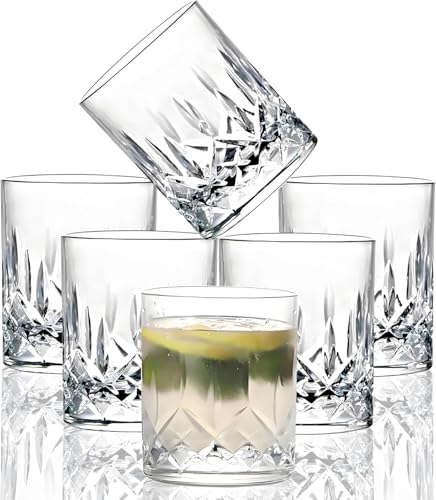 Image of Premium 250 ML Water & Juice Drinking Glasses Set of 6 Vintage Glassware Set for Juice, Cocktail, Mocktail,Whisky All Beverages Everyday Uses for Gift (6, MT-03)