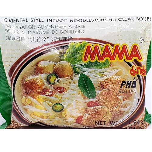 MaMa Oriental Style install noodles Clear Soup 3 different types of noodles (Flat Noodle, Rice Vermicelli, and Chand Noodle) 3 Flavor, 10 bags each Flavor, a total of 30 bags