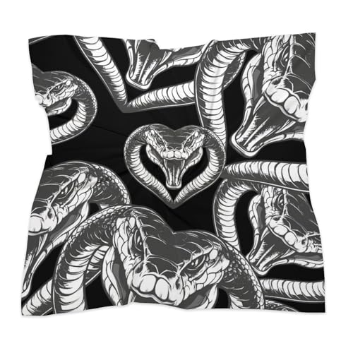 Attacking-Cobra Bandanas for Women Square Print Head Wrap Scarf Wristband Lightweight Shawl Wrap3