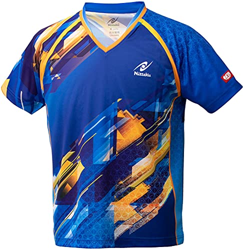 ニッタク(Nittaku) 卓球 試合用 半袖ゲームシャツ スカイトップシャツ (SKYTOP SHIRT) 男女兼用 日本卓球協会公認 ブルー 2XO NW2202