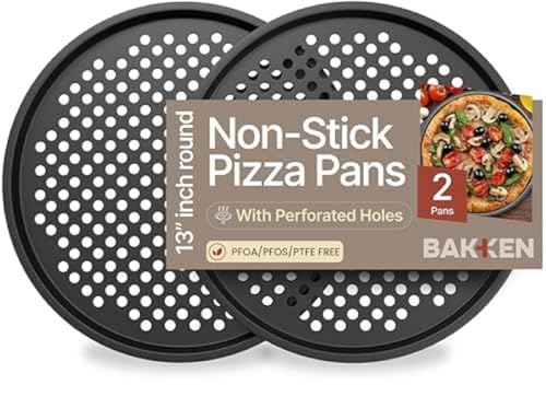 Bakken- Swiss Non-Stick Pizza Pan with Holes - 13-Inch Perforated ...