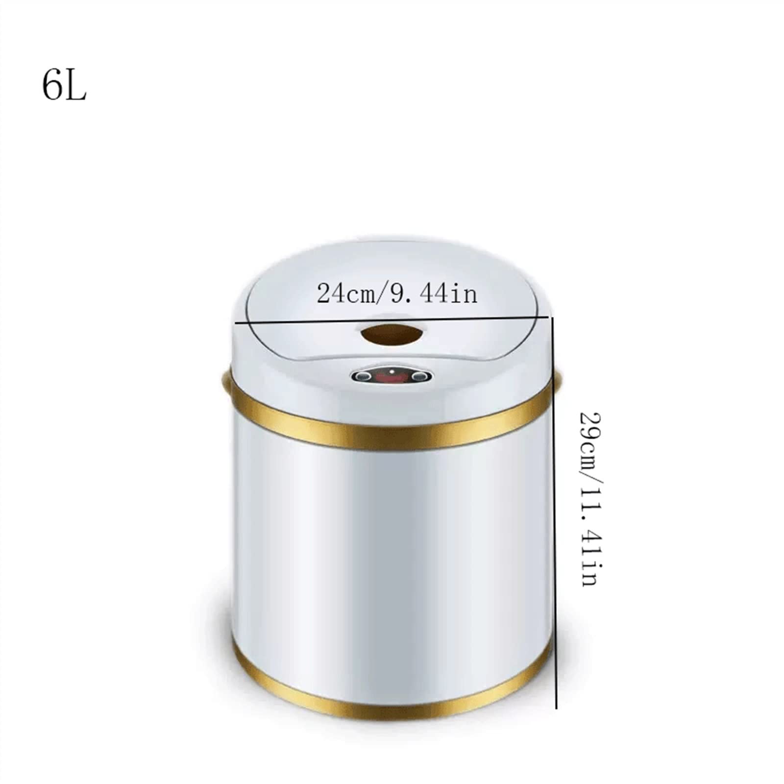 Wewnętrzny kosz na śmieci Inteligentny indukcyjny elektryczny kosz na śmieci 6L/8L/12L z pokrywą oraz podwójnymi wiadrami wewnętrznymi i zewnętrznymi Kosz na śmieci(Biały,6l)