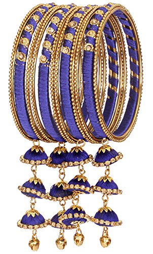 Image of NMII Get your traditions Valentine Gift for Girls & Women Silk Thread Bangle Set With Zircon For Womne & Girls