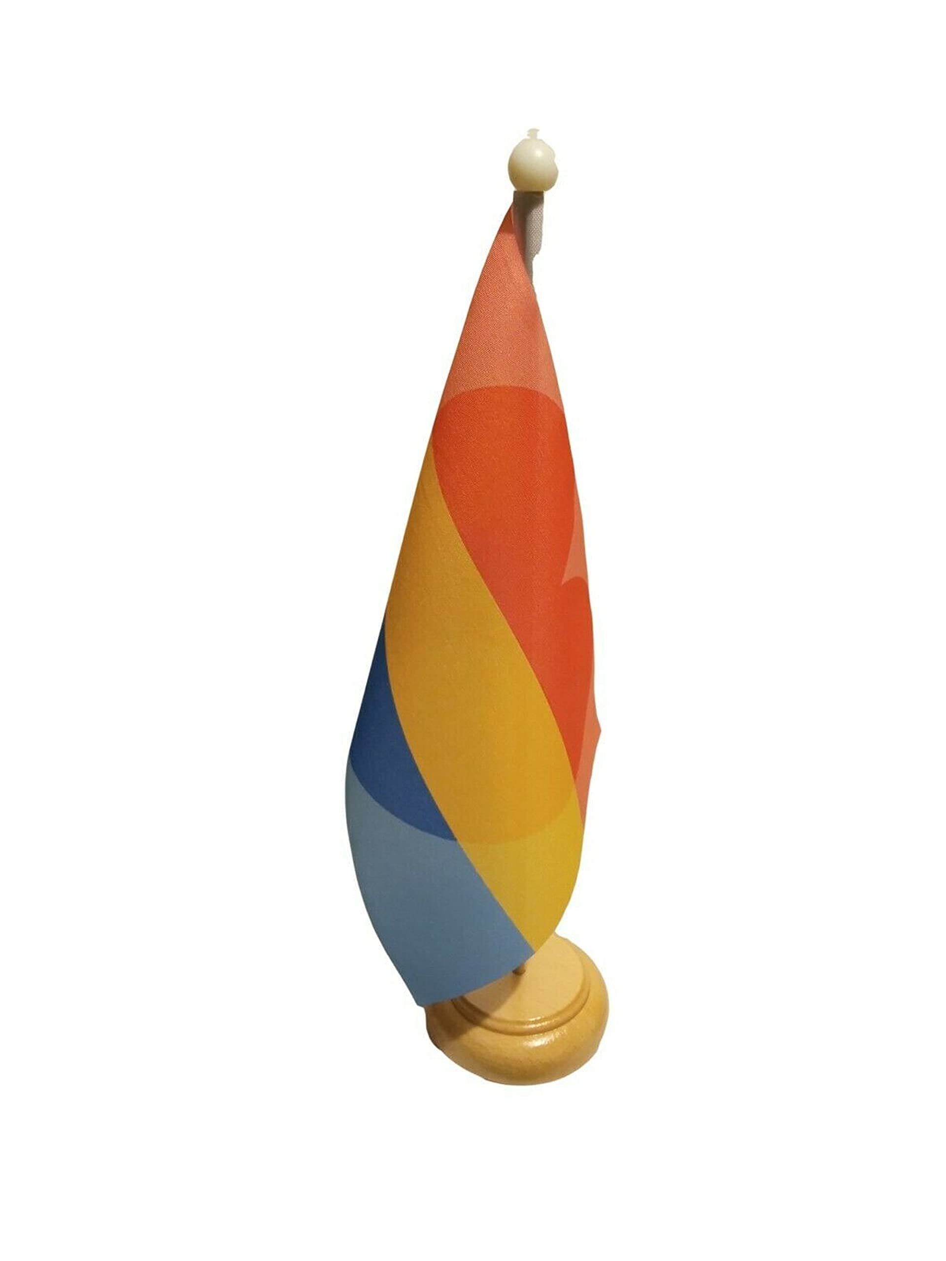 Panromantic Pride LGBTQ Pride Rainbow 9'' x 6'' Flag With Wooden Base