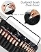 Relavel Makeup Brush Holder Makeup Brush Bag Travel Case Pouch Cosmetic Bag Organizer Travel Portable Cosmetics Brushes Black Leather Case with Small Clear Bag for Makeup Artists (Black, Large)
