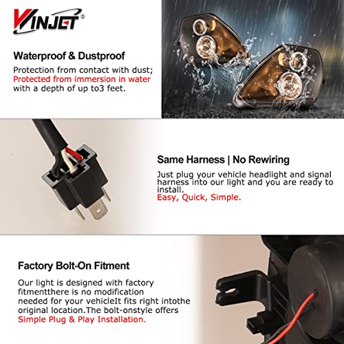 Winjet Compatible With [2000 2001 2002 2003 2004 2005 Mitsubishi Eclipse 3G] Led Drl Halo Projector Headlights #TOP6