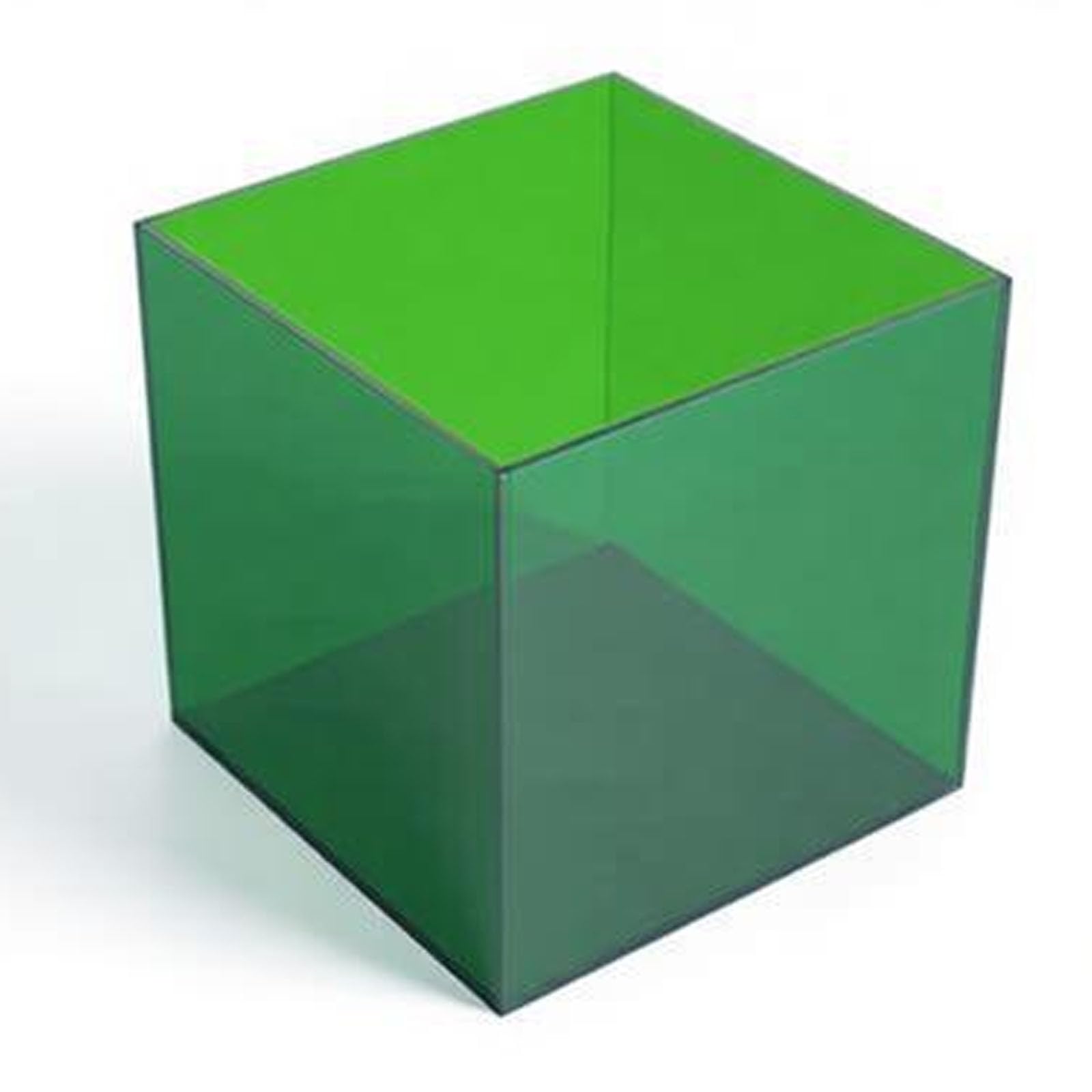 CXGBQSJ Colored Acrylic Display Box Clear Storage Case for For Countertop Product Showcase and Retail Organisation 40*40*20cm,Green,Five sided