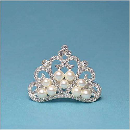 Tangpan 10pcs Pear Rhinestone Crown Button - Rhinestone Embellishments DIY Accessories Clear Flatback NO Shank (Silver)