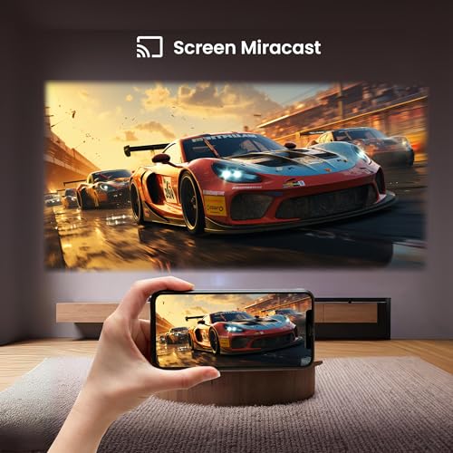 Image of Epic 1122 Smart Projector Native 1080P Full HD 4K Support Android Netflix & Prime Built-in Auto Focus & Keystone 400 ISO WiFi 6 & BT 5.4 Portable Home Theater Projector for IPL Movies & Gaming