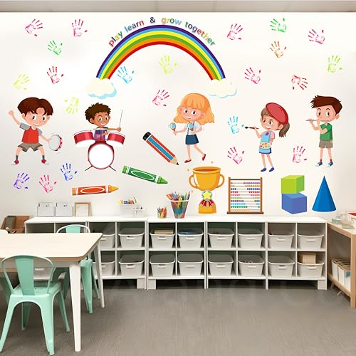 Vinilos infantiles educativos con mensaje y diseño multicolor