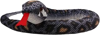240cm Long Realistic Snake Plush Pillow Very Soft Wild Python Stuffed Animals Toy Large Lifelike Anaconda Stuff Snake Dolls Gifts for Xmas/82.6''(Only for Age 14+)