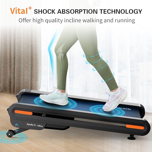 Walking Pad Treadmill with Auto Incline - Vitalwalk Wide Full Deck Portable Under Desk Treadmill for Home Office, 350lbs Capacity, 3.0HP Brushless Quiet, Upright Space-Saving, Ambient Light, APP - Image 6