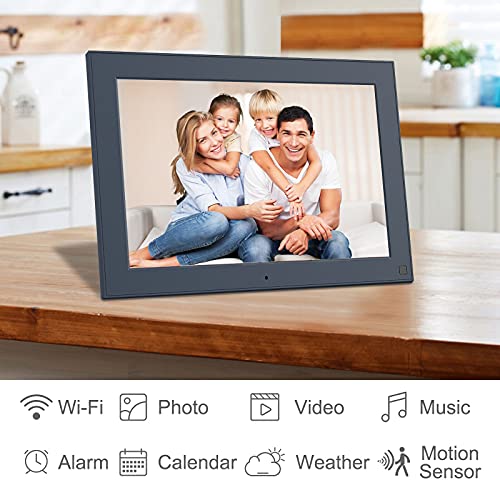 FULLJA WiFi Digital Photo Frame - 10 Inch Touch Screen IPS HD Display, Electronic Digital Picture Frames with 16GB Storage, Auto-Rotate, Motion Sensor, Share Photos and Videos via App, Email, Cloud - Thumbnail 3
