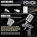 Master Elite PRO-22 HVLP Air Spray Paint Gun with 1.0mm Tip, 150ml Cup, Air Pressure Regulator Gauge - Air Paint Sprayer Gun for Cars, Painting Base & Clearcoats