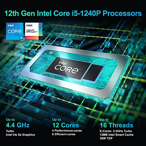 Image of NENCHIN Intel NUC 12 Pro Wall Street Canyon NUC12WSHi5, 12th Gen Core i5-1240P 12-Core, 16 Threads, 12MB L3 Cache, Up to 4.4 GHz Turbo, 28W Iris Xe Graphics, Barebone, No RAM, No SSD, No OS