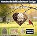 YINGBALHL Handmade Alpaca Fiber Bird Nesting Heart – Refillable Bird Haven with 6 Nesting Material Refill Bags – Eco-Friendly Hanging Nest for Hummingbirds & Wild Birds, Garden & Yard Décor (3Set)