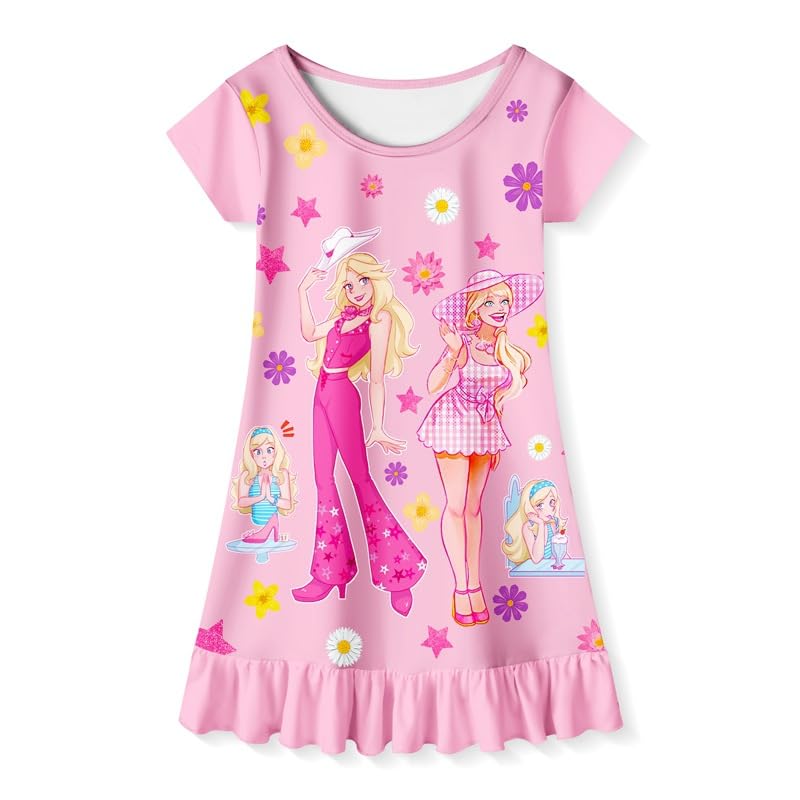 Girls Toddler Margot Robbie Gown Dress Doll Movie 2023 Casual Outfit Clothes Party Gift Kids 3-8Y