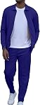 KUYIGO Mens 2 Piece Full Zip Tracksuit Jacket Jogger Set | Full zip 2 piece tracksuit with long sleeve jacket, jogger pants and pockets for athletic, travel or casual wear