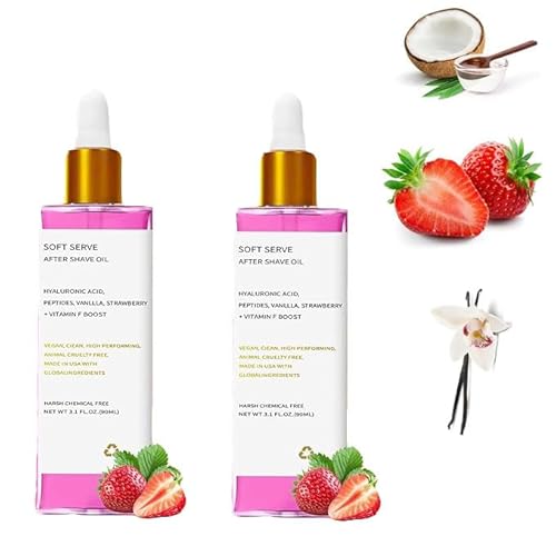 After Shave Oil, Women Strawberry Vanilla After Shave Oil for Smooth Skin, Soothing & Hydrating Treatment to Prevent Ingrown Hairs Dryness (2PCS, 1)