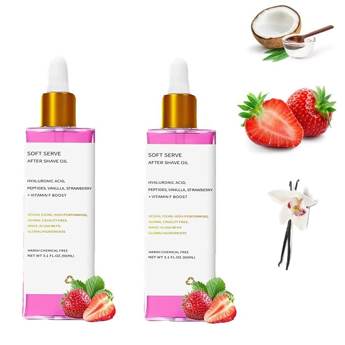 Aceite para Después del Afeitado, After Shave Oil, Strawberry Vanilla After Shave Oil Women for Smooth Skin, Evite Los Pelos Encarnados Sequedad (2)