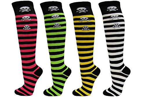 Image of SocksKnee Women Multi-Pack Colorful Variety Design Assorted Activewear Knee-High Stocking Socks, 9-11