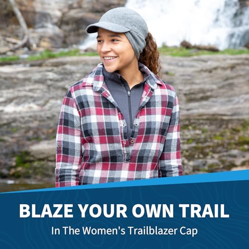 TrailHeads Fleece Ponytail Hat for Women – Trailblazer Reflective Winter Hat with Ponytail Hole for Workouts, Heather Grey - Thumbnail 4