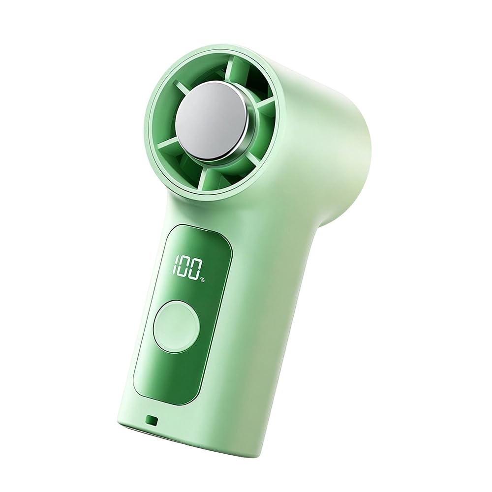 Elnwnnkc Handheld Fan with Digital Display 6 Speed Settings, USB Rechargeable Quiet Portable for Camping Travel Home Usb Rechargeable Handheld for Outdoor