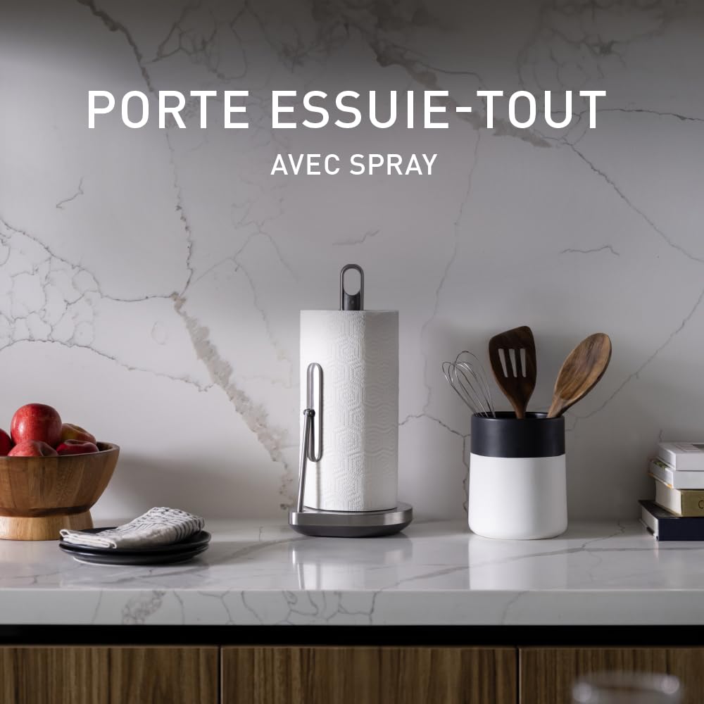 simplehuman Porte-Serviettes sur Pied avec Pompe de pulvérisation, Acier Inoxydable brossé