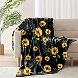 Sunflower Blanket Soft Cozy Lightweight Sunflower Gifts for Women Adults, Sunflowers Decor Throw Blanket for Couch Sofa Bed Living Room Home Decor 50x60 inch