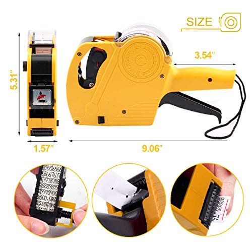 ASIBT MX5500 EOS Yellow 8 Digits Pricing Gun Kit with 7,000 Labels & Spare Ink - Thumbnail 2