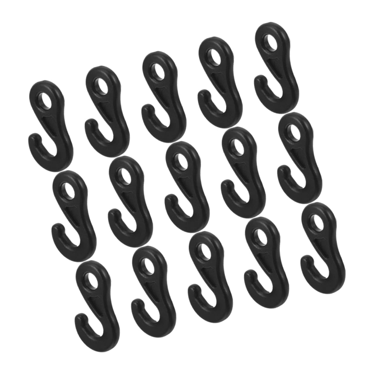 Mikinona 15pcs Lightweight Outdoor Tent Hooks Sturdy Plastic Hanging Connectors for Tent Setup Wind Rope Attachment and Multi Functional Use for Camping and Hiking