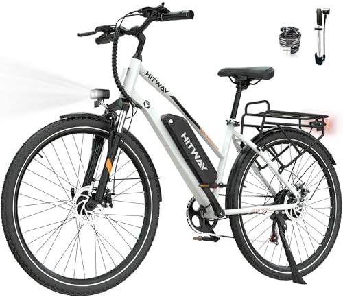 HITWAY E Bike 28 Zoll, Elektrofahrrad Pedelec für Damen und Herren, E-Fahrrad mit 36V 12Ah/13Ah Wechselakku, 250W Motor, 7 Gang Schaltung,StVZO Citybike Electric Bike Ebike Reichweite bis zu 35-90km